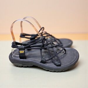 Teva Women's Strappy Black Sandals hurricane xl infinity sandal size 9